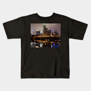 Colorado River Austin Skyline Reflection Austin TX Texas Kids T-Shirt